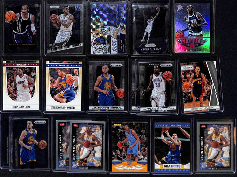 Lot of (33) Basketball Stars and Inserts w. Kobe Bryant, LeBron James, Michael Jordan, Stephen Curry and Others
