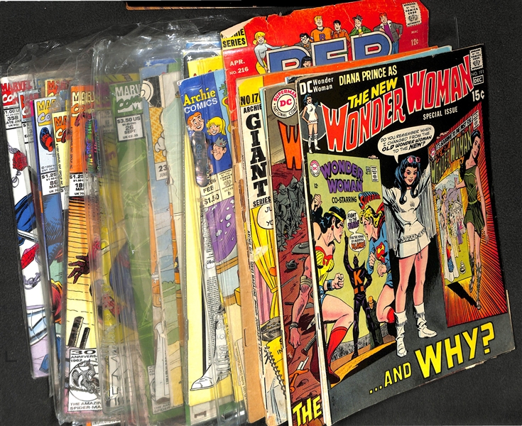 Lot of (28) Vintage Comic Books w. Spider-Man, Wonder Women and Others