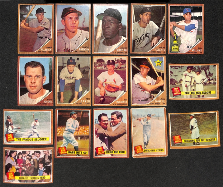 Lot of (400+) 1962 Topps Baseball Cards w. Harmon Killebrew