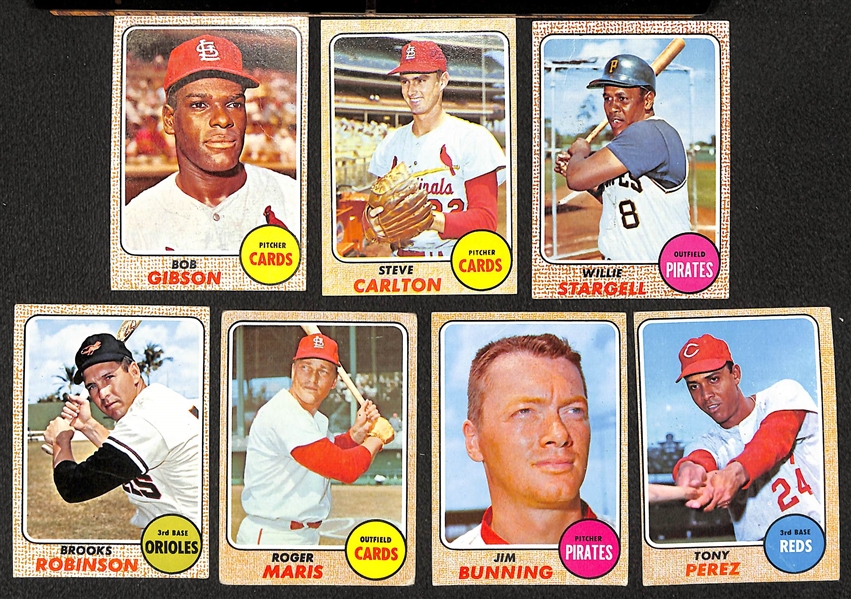 Lot of (375+) 1968 Topps Baseball Cards w. Bob Gibson 