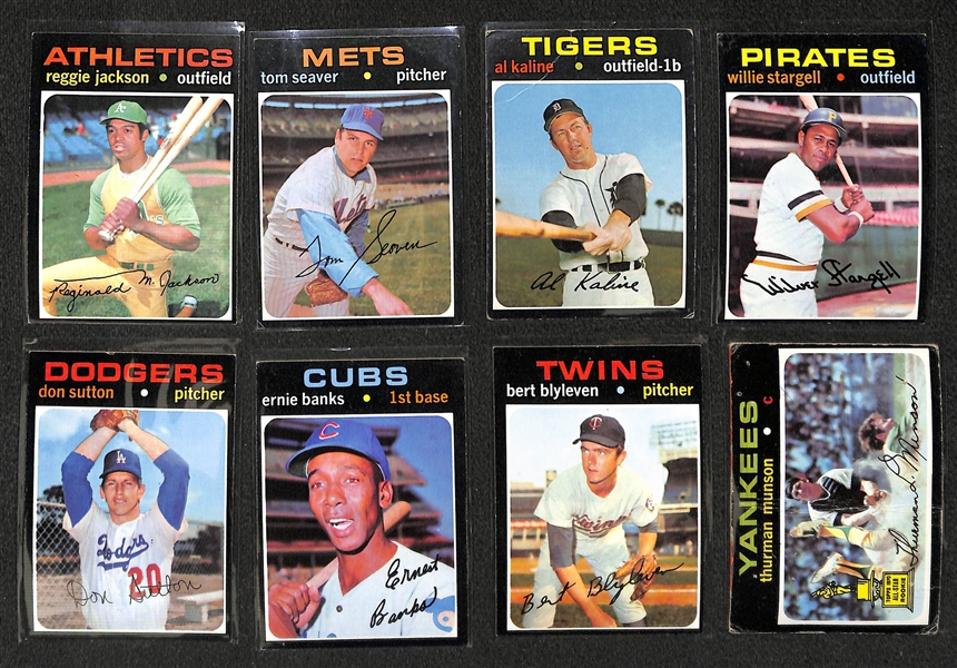 Lot of (375+) 1971 Topps Baseball Cards w. Reggie Jackson 