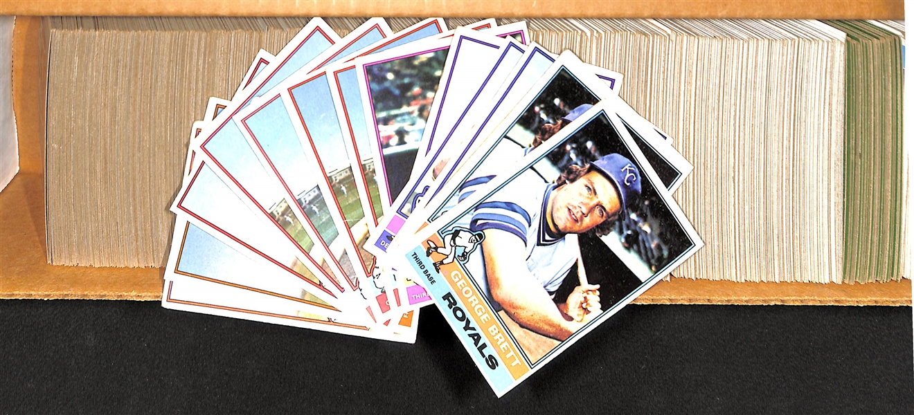 Lot of (500+) 1976 Topps Baseball Cards w. George Brett x 2