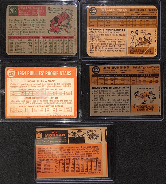 Lot of (45) 1953-1969 Topps Baseball Cards In Off Condition w. 1959 Roger Maris 2nd Year