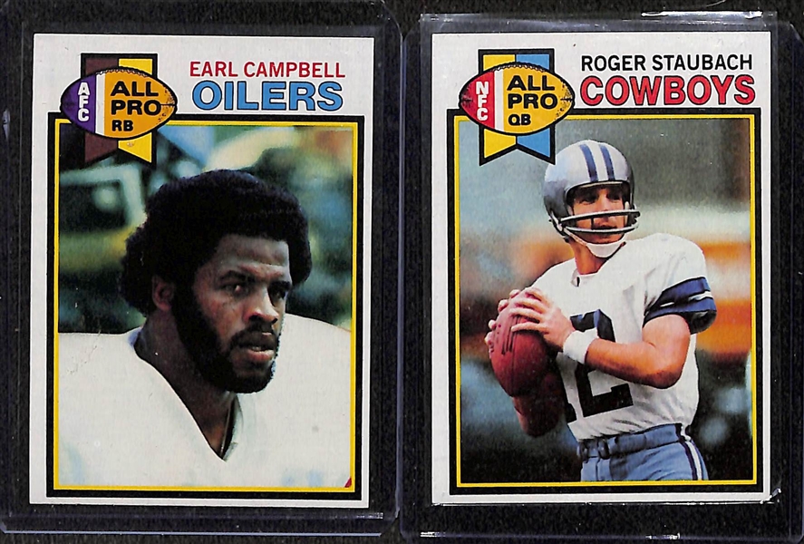 (2) 1979 Near Complete FB Sets w. Campbell & (2) Complete 1980 FB Sets w. Simms