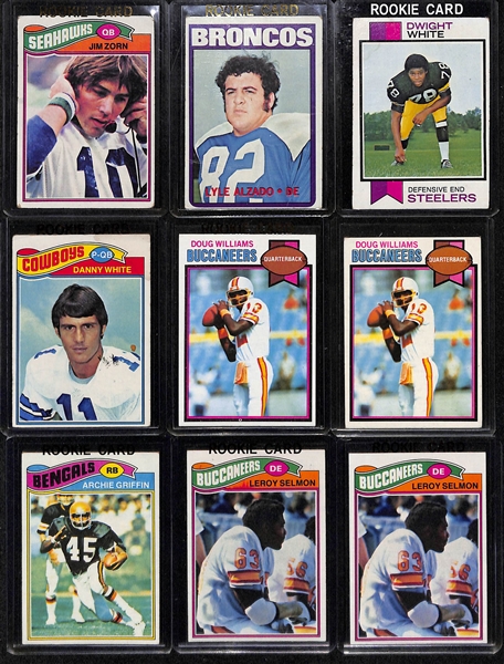Lot of (18) Mostly 1970s Topps Football Rookies w. A. Manning, E. Campbell, Fouts and Others 