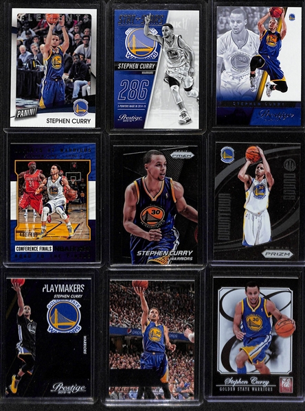 Lot of (20) Modern NBA Basketball Cards w. (14) Stephen Curry and Durant, Green, and Thompson Rookies