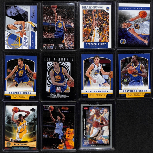 Lot of (20) Modern NBA Basketball Cards w. (14) Stephen Curry and Durant, Green, and Thompson Rookies