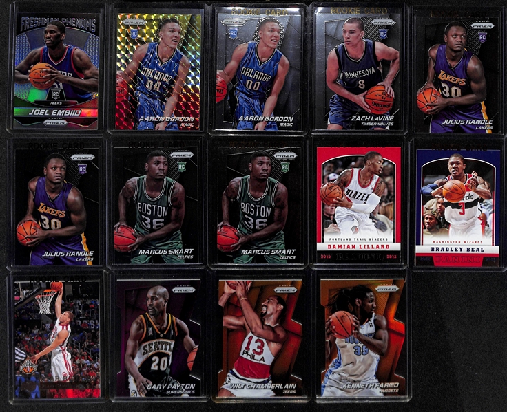 Lot of (35+) NBA Rookies and Insert Lot w. Joel Embiid Freshman Phenoms Silver Prizm Rookie and Many Others