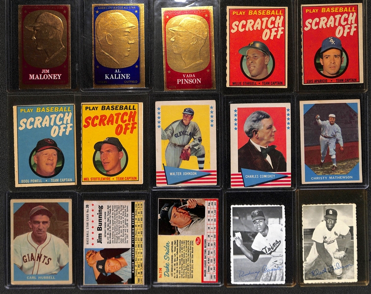 Lot of (50+) Mostly 1960s HOFer Baseball Cards w. Mickey Mantle and Others