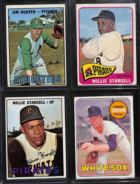Lot of (40) Mostly 1960s Topps Baseball Cards w. Ernie Banks, Joe Morgan and Others