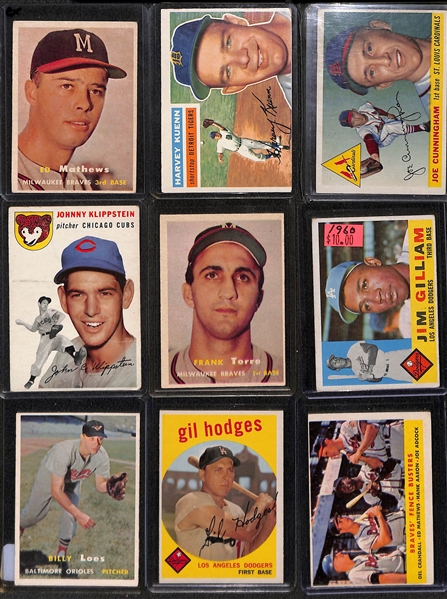 Lot of (36) 1950s and 60s Baseball Cards w. 1957 Topps Ed Mathews