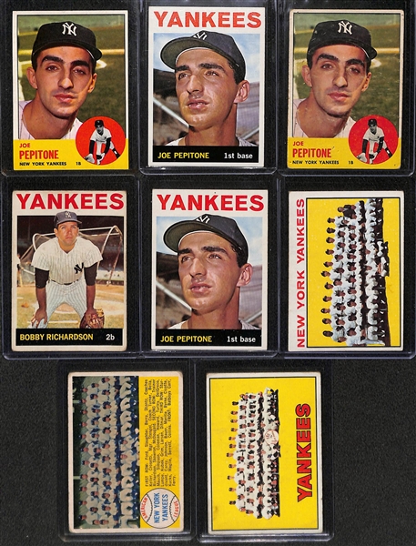 Lot of (17) 1950s and 60s Yankees Player and Team Baseball Cards