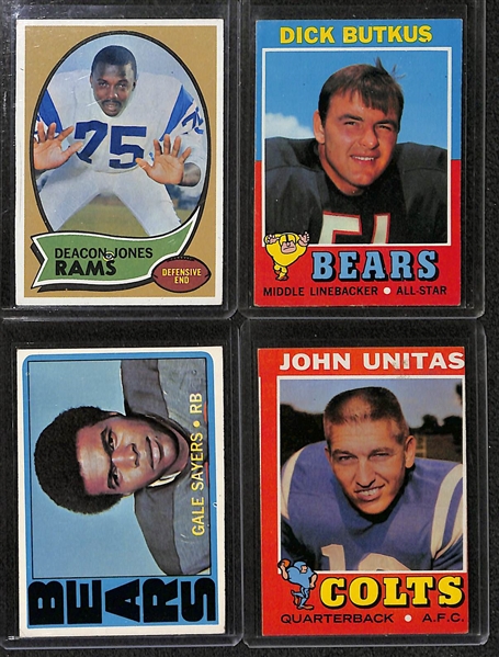 Lot of (22) 1952-1972 Football Cards w. Dick Butkus, Otto Graham, Gale Sayers, John Unitas, and Others