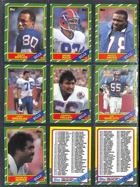1986 Topps Football Complete Set w. Jerry Rice Rookie (396 Cards)!