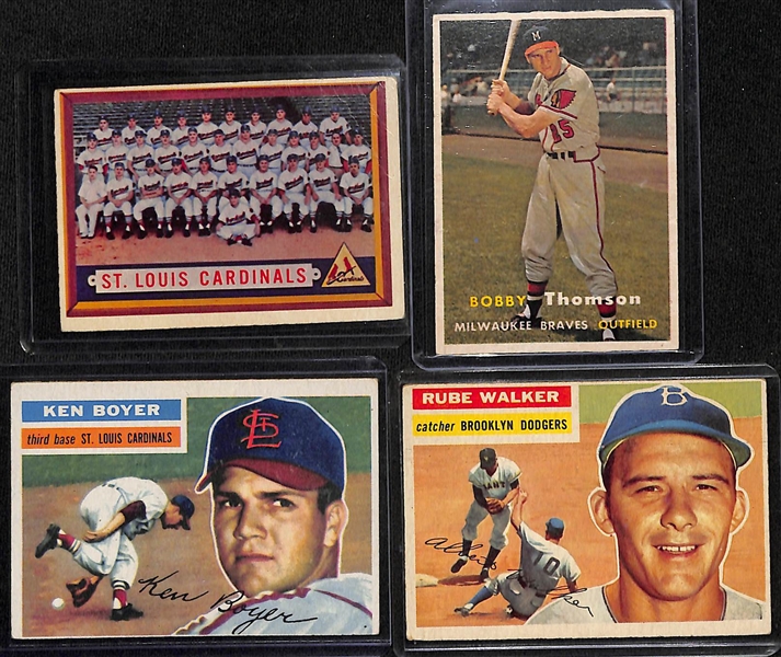 Lot of (12) 1950s Topps Baseball Cards w. 1957 Richie Ashburn and Robin Roberts