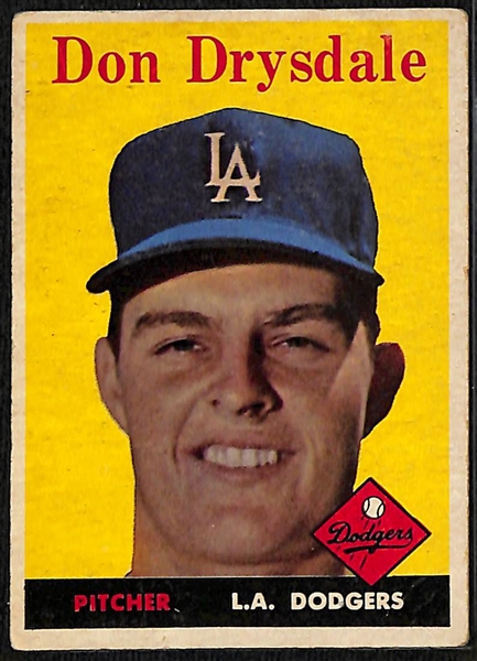 Lot of (22) 1950s Topps Baseball Cards w. 1958 Topps Don Drysdale