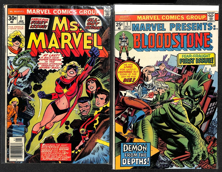 Lot of (25) Mostly 1st Edition Comics w. Ms Marvel, Bloodstone, IT!, Spiderman Legend of the Arachknight, and Others