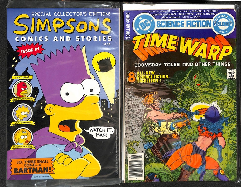 Lot of (18) Mostly 1st Edition Comics w. Simpsons Comics and Stories Sealed w. Poster