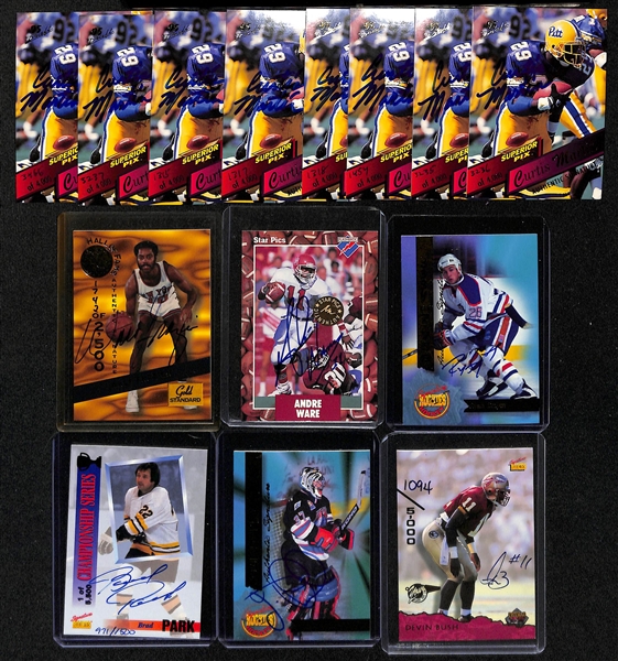 Lot of (150+) 1990s Mixed Sports Autographed Cards w. (8) Curtis Martin