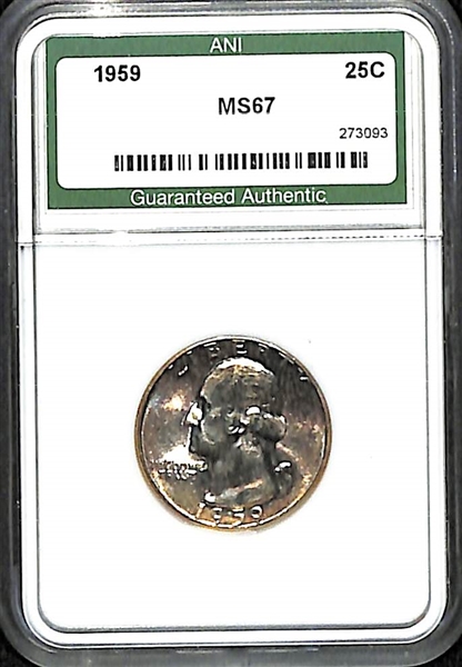 1959 Washington Silver Quarter ANI MS67