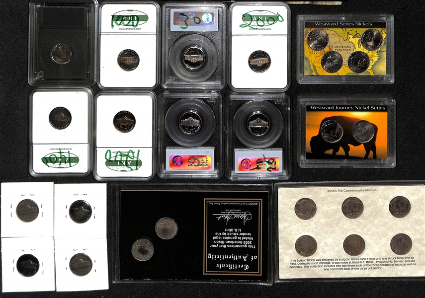 Lot of (20) Jefferson Nickels (8 Graded) w. 1980-S PR70