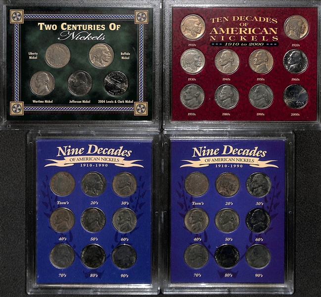 Vintage US Coin Slabbed Presentation Pieces w. Barber, Liberty, Buffalo, & Jefferson