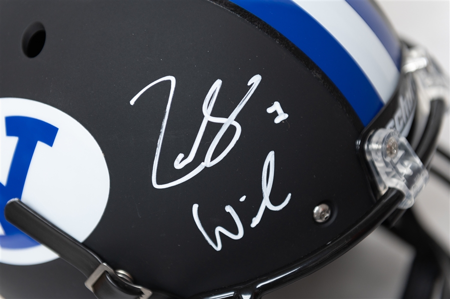 Zach Wilson Full Sized Schutt Autographed Replica BYU Football Helmet (Beckett COA)