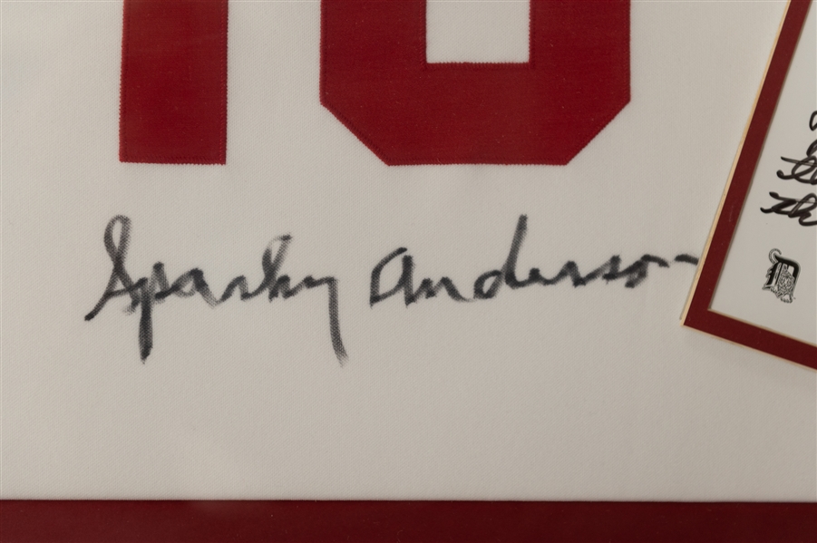 Sparky Anderson Autographed Framed Jersey w. Personalized Autographed Photo Within Frame