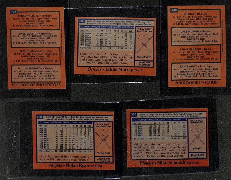 High-Quality 1978 Topps Baseball Complete Set (726 Cards -Mostly Pack-Fresh) w. Molitor & Murray Rookies - Mostly EX-NM Condition