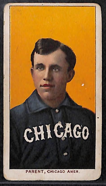 Lot of (4) 1909-11 T206 Cards w. Fielder Jones (Chicago WS), Fred Parent (Chicago WS), Simon Nicholls (A's), Jimmy Dygert (A's)