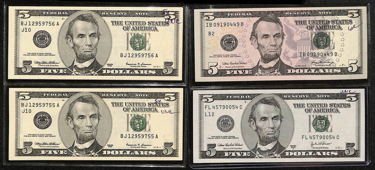 US Currency Lot - (3) US $5 Bills, (1) $10 Bill, (2) $20 Bills