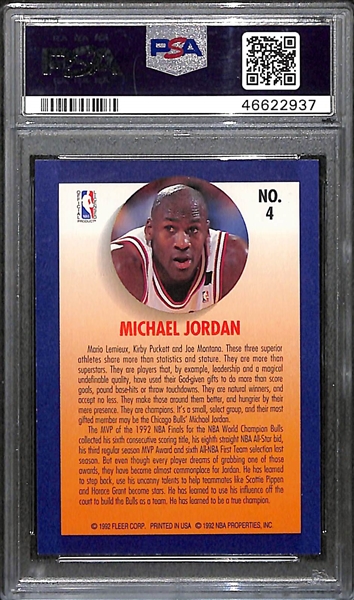 1992-93 Fleer Team Leader Michael Jordan #4 Graded PSA 8 NM-MT