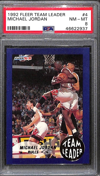 1992-93 Fleer Team Leader Michael Jordan #4 Graded PSA 8 NM-MT