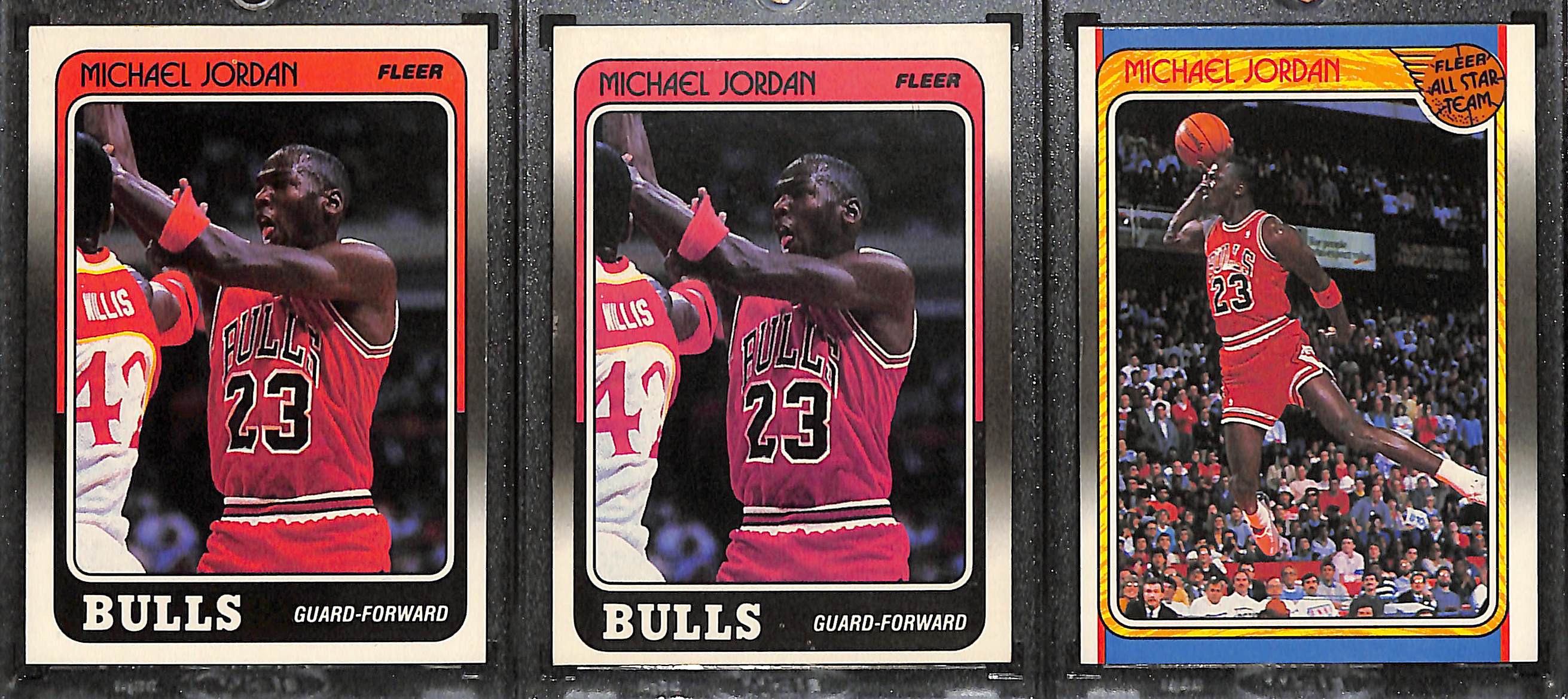 Lot Detail (5) 198889 Fleer Michael Jordan Cards/Stickers (2) 17, (2) Stickers 7, and All