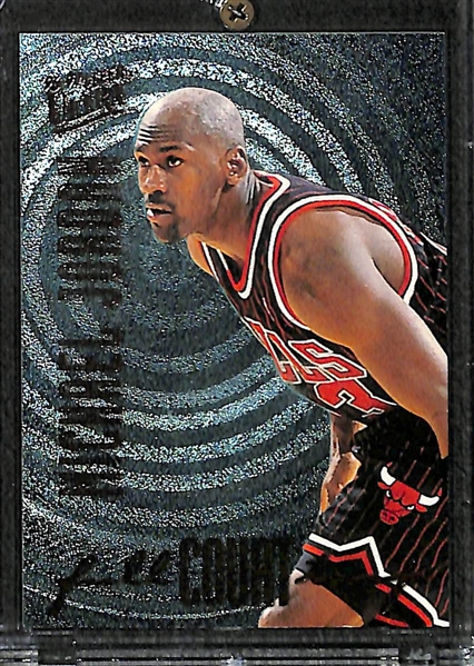 (3) 1996-97 Michael Jordan Cards - e-X2000 #9; Fleer Ultra Full Court #1, and Skybox Z-Force Zupermen #179