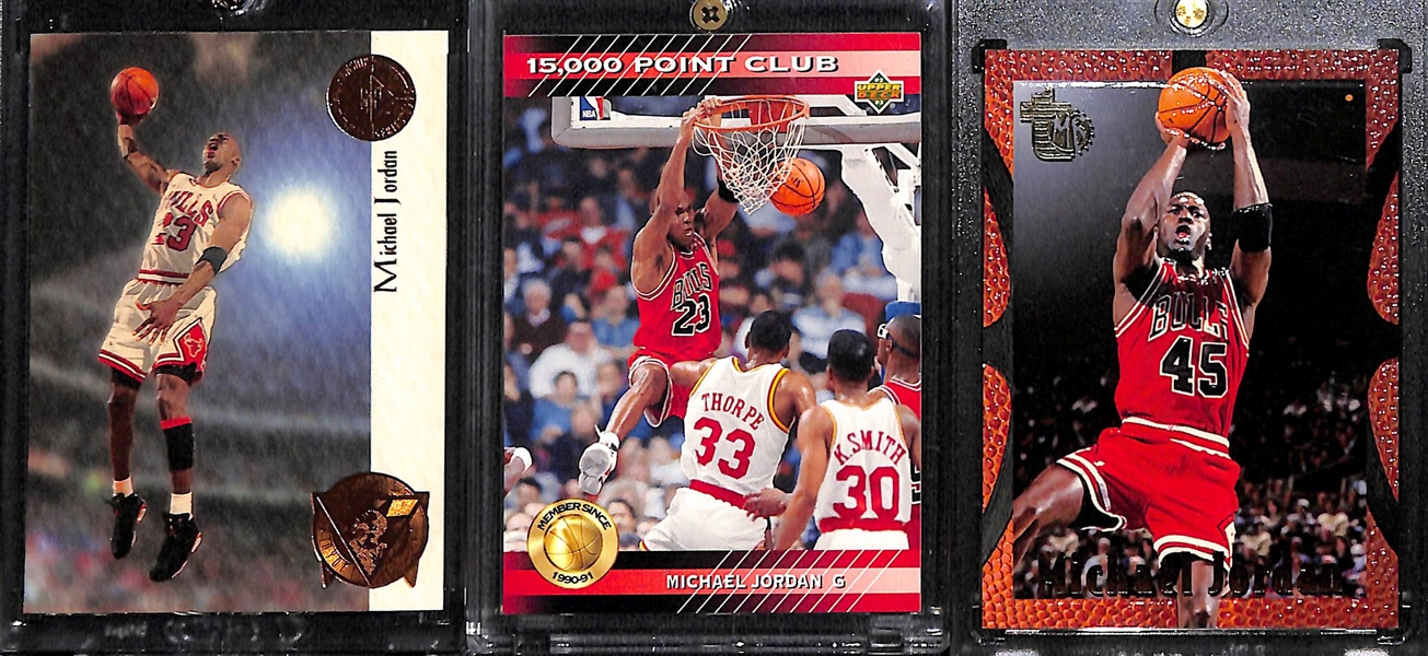 Lot (8) Michael Jordan Cards w. (2) 1992-93 Fleer All-Star Weekend, 1989-90 Fleer Sticker, and Others