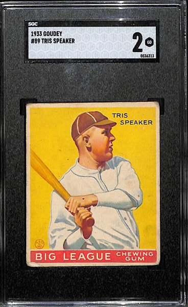 1933 Goudey Tris Speaker (HOF) #89 Graded SGC 2