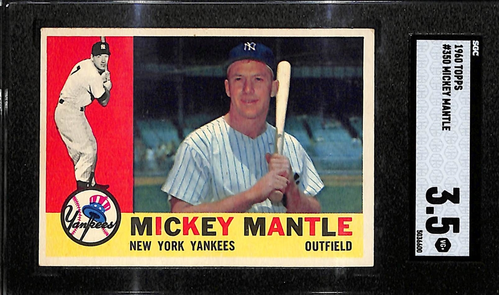1960 Topps Mickey Mantle #350 Graded SGC 3.5 (VG+)