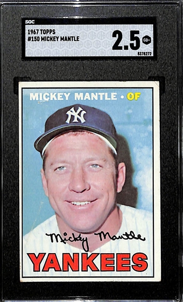 1967 Topps Mickey Mantle #150 Graded SGC 2.5 (GD+)