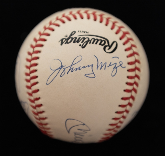 50+ Home Run Hitter Signed ONL Baseball - Mickey Mantle, Willie Mays, Kiner, Fielder, Mize, Foster (JSA LOA))