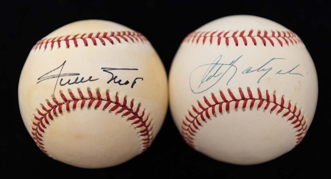Willie Mays and Carl Yastrzemski Signed Baseballs (JSA Auction Letter)