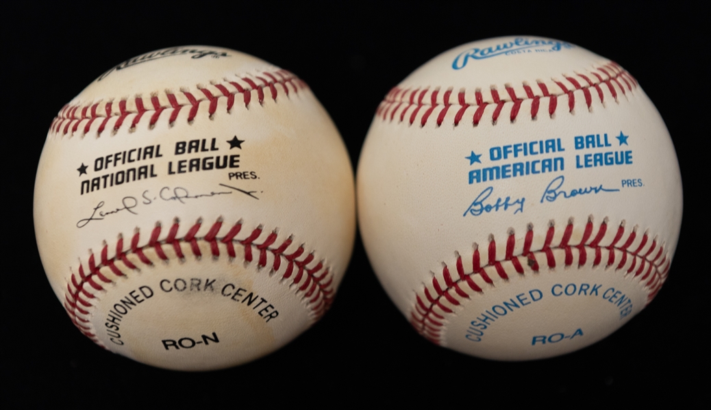 Willie Mays and Carl Yastrzemski Signed Baseballs (JSA Auction Letter)