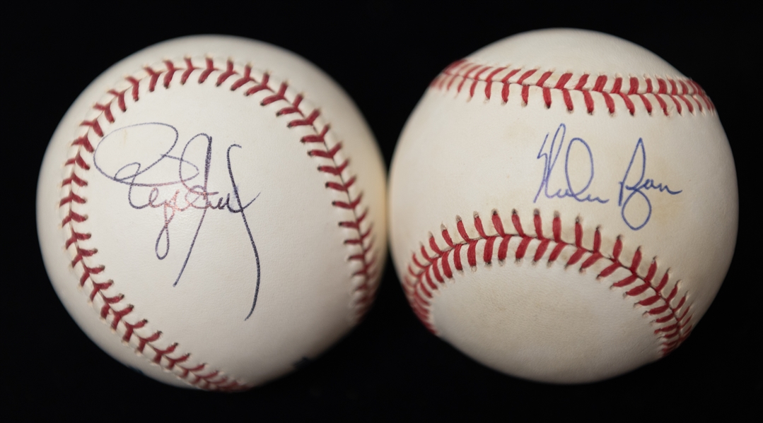 Nolan Ryan & Roger Clemens Single Signed Basesballs