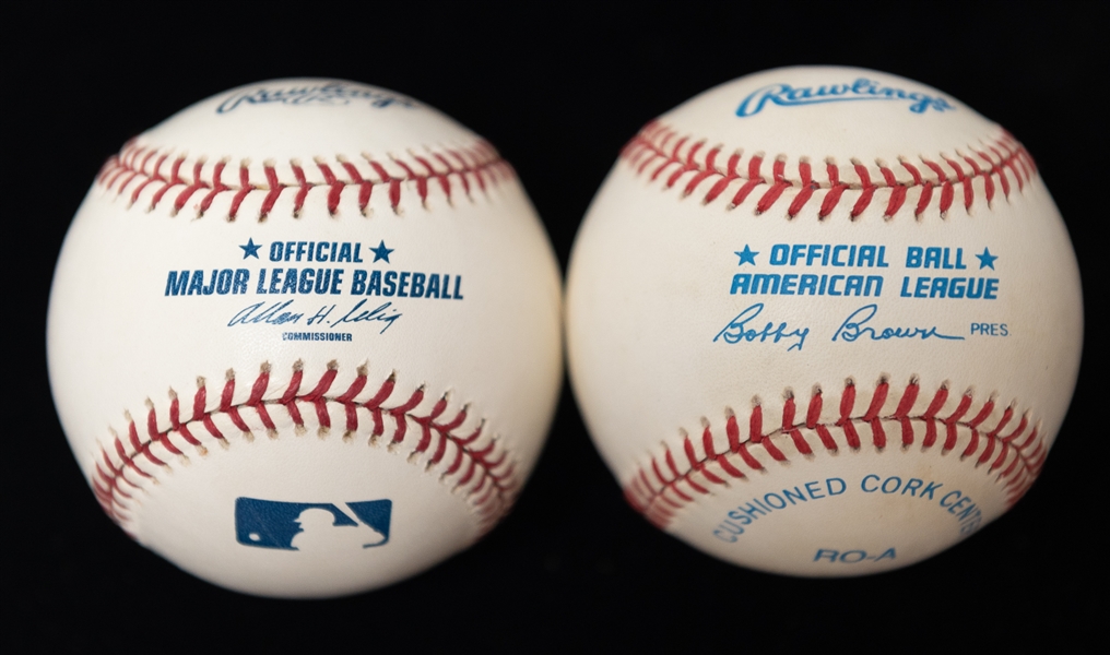 Nolan Ryan & Roger Clemens Single Signed Basesballs