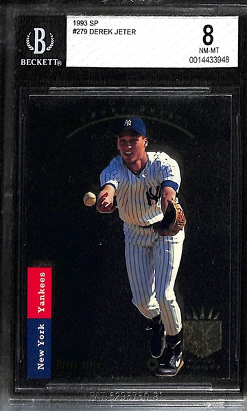 1993 Upper Deck SP Derek Jeter Rookie Card #279 Graded BGS 8 NM-MT