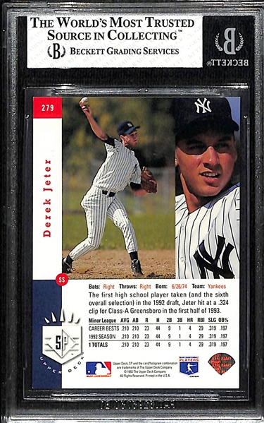 1993 Upper Deck SP Derek Jeter Rookie Card #279 Graded BGS 8 NM-MT