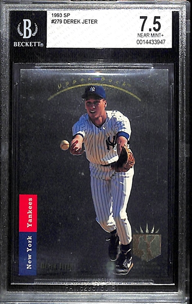 1993 Upper Deck SP Derek Jeter Rookie Card #279 Graded BGS 7.5 NM+