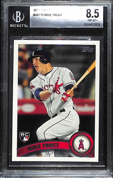 2011 Topps Update Mike Trout Rookie Card #175 Graded BGS 8.5 NM-MT+