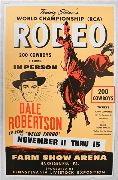 (7) Concert, Fair, Carnival, Rodeo, & Sport Related Posters (~14x22) - Includes The Doors, Elvis, & Harlem Wizards (Most Likely Printed 1970s-1990s)