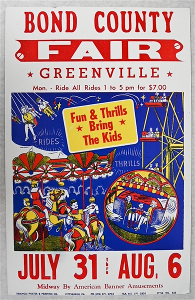 (7) Concert, Fair, Carnival, Rodeo, & Sport Related Posters (~14x22) - Includes The Doors, Elvis, & Harlem Wizards (Most Likely Printed 1970s-1990s)